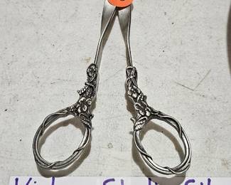 VINTAGE STERLING SILVER HANDLE GROPE SCISSORS