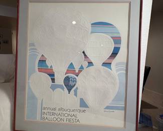 a Framed 1981 Albuquerque International Balloon Fiesta Poster by Harry Wysocki