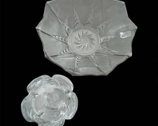 k Royal Copenhagen Crystal Candleholder  Large Clear Glass Serving Bowl