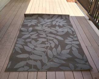 g Outdoor Brown and Beige Leaf Patterned Area Rug