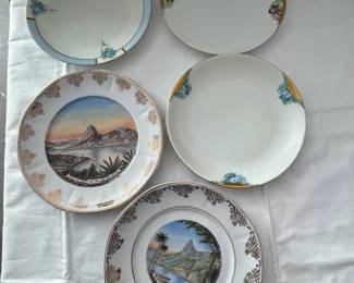 k Vintage Hand Painted Decorative Plates  Bavaria, Brazil  European Porcelain