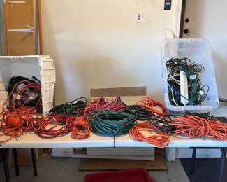 g Large Assortment of Various Sizes and Styles of Extension Cords