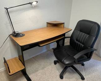 f Office Desk Set with Adjustable Chair and Desk Lamp