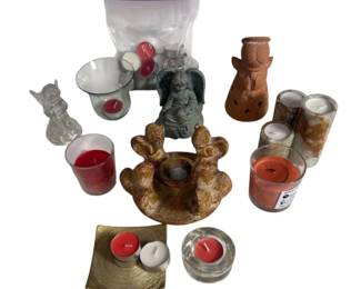 d Group of Decorative Votive Candles with Unique Holders