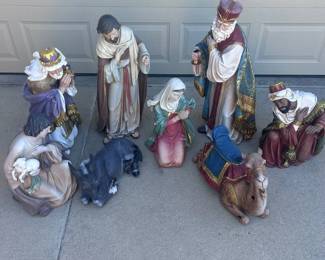 h 8Piece Outdoor Nativity Set w Wise Men, Camel  Animals