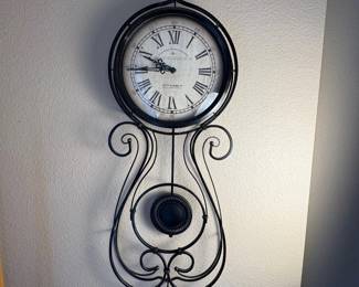 d Firstime Manufactory Vintage Style Wall Clock with Pendulum