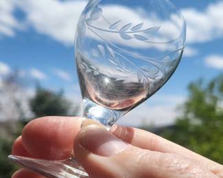 k Turkish Etched Glassware Set with Floral Motif