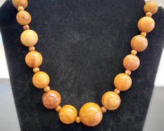zz Handcrafted Wooden Beaded Necklace