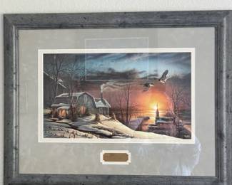 a Terry Redlin Framed Winter Scene