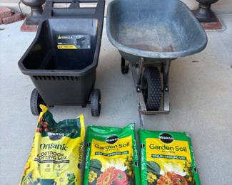 zz Gorilla Garden Cart and Wheelbarrow with Organic Potting Mix and Garden Soil Bundle