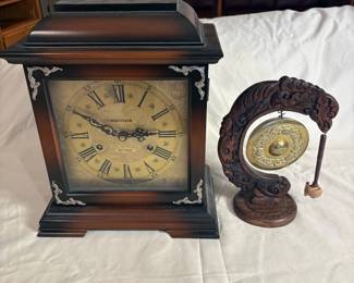 d Japanese Mantle Wall Clock with HandCarved Lizard Dragon Brass Gong and Wooden Mallet