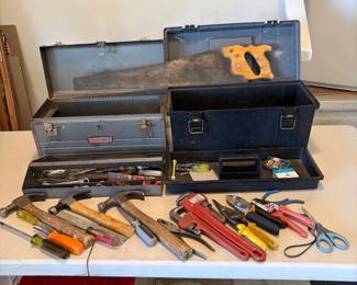 g Hand Tools and Hardware with Two Toolboxes