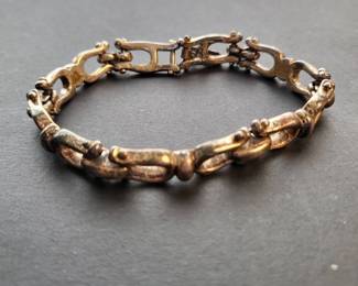 zz Vintage SilverTone Link Bracelet with Intricate Chain Design