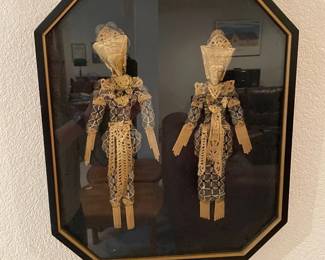 d Framed Indonesian Balinese Coin Dolls