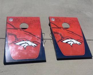 g Denver Broncos Folding Cornhole Board Set