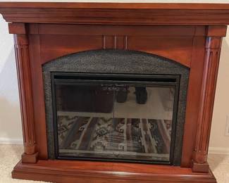 f Electric Fireplace with Cherry Wood Mantel