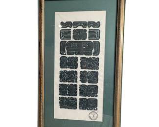 a Mayan Calendar Print  Matted and Framed with Certification