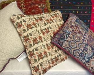 z Five Miscellaneous Throw Pillows in Various Colors and Sizes