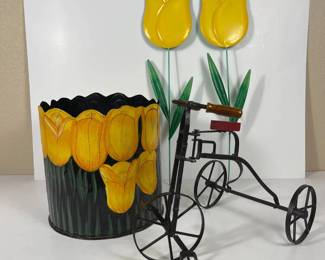 h Tulip Themed Decor featuring Tulip Trashcan, Tulip Wall Hangings, and Decorative Tricycle