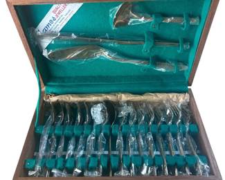 k Thai Nickel Bronze Flatware Set in Original Packaging  19 Pieces