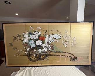 a Japanese Mantle Wall Clock with HandCarved Lizard Dragon Brass Gong and Wooden Mallet