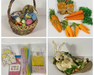h HUGE BIN of Easter Spring Themed Decorative and Party Supplies including Giant Easter Eggs