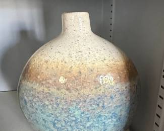 Studio Pottery Vase with Mottled Glaze