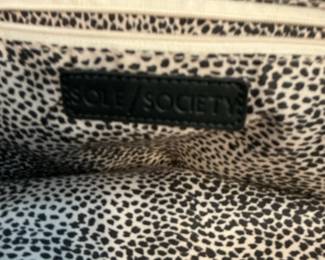 Sole Society Straw Tote Bag with Faux Leather Trim