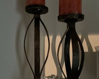Wrought Iron Candelabra with Cylindrical Candles