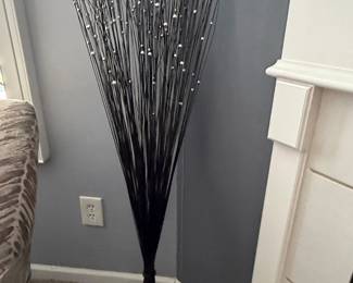 Black Twig Arrangement with Silver Beads
