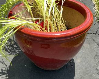 Large Red Ceramic Planter Pot
