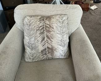 Transitional Style Upholstered Armchair and Sofa Set with Nailhead Trim