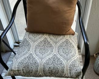 Woven Wicker Armchairs with Cushions