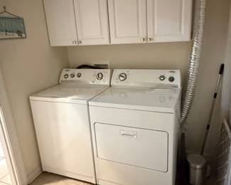 White Top Load Washer and Front Load Dryer Set