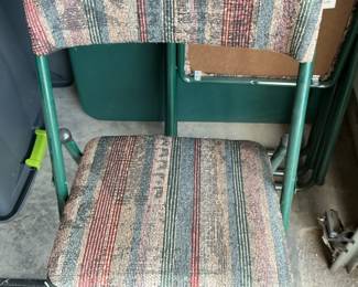 Vintage Samsonite Padded Folding Chairs with Striped Upholstery