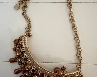Chandelier Style Statement Necklace with Faceted Beads