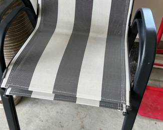 Laila Ali Black & White Striped Sling Patio Chair