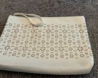 White Faux Leather Clutch with Floral Cutout Pattern - Old Navy