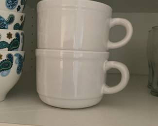 White Ceramic Stackable Mugs