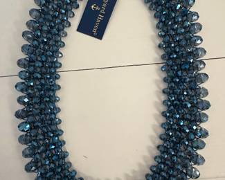 Vineyard Haven Blue Faceted Crystal Bead Necklace