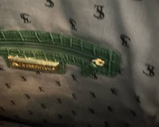 Brahmin Green Croc Embossed Leather Handbag and Wallet Set