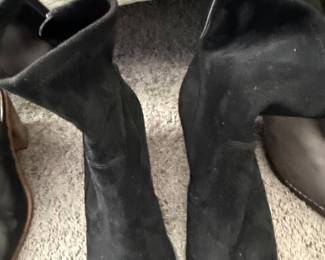 Black Suede Ankle Boots with Block Heel