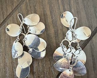 Sterling Silver Cascading Disc Dangle Earrings