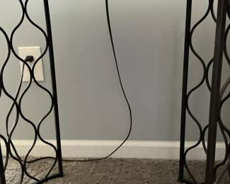Wrought Iron Console Table with Scrollwork Base