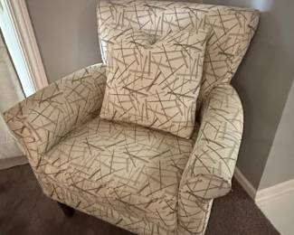 Wingback Accent Chair with Geometric Pattern