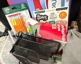 Assorted Office and School Supplies Bundle with Desk Organizer