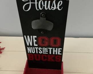 Ohio State Buckeyes "In This House We Go Nuts For The Bucks" Wall Mounted Bottle Opener