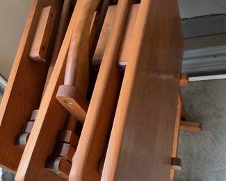 Vintage Folding TV Tray Table Set