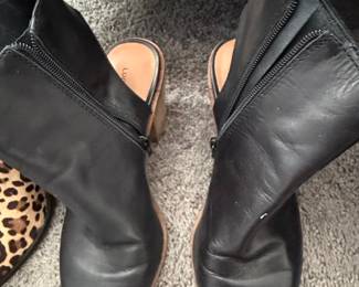 Lucky Brand Women's Black Leather Ankle Boots