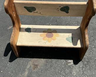 Hand-Painted Wooden Step Stool/Bench